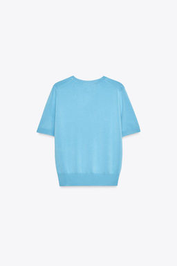 BASIC PLAIN KNIT SHORT SLEEVE TOP - Zara фото 41