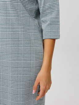 Платье женское П-176 (жаккард принт) Тёмно-серая ёлочка