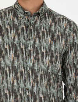 Haki Slim Fit Uzun Kollu G_mlek