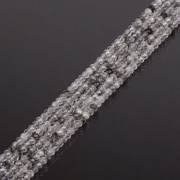 Бусины для рукоделия из Кварца с включениями черного Турмалина 40 см