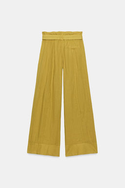 PANTAL?N LINO 100% ZW COLLECTION / Mostaza - Zara фото 9