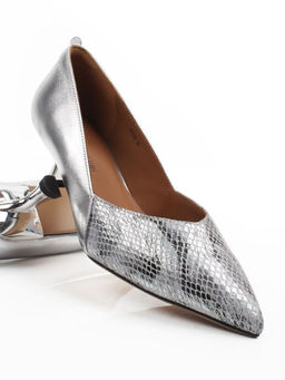 06-P3166 GREY/SILVER Туфли женские (натуральная кожа)