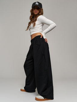 Утепленные брюки с начесом футер багги - Nota bene фото 23