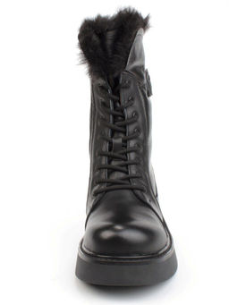 04-YPM5834A BLACK Ботинки зимние женские (натуральная кожа, натуральный мех)