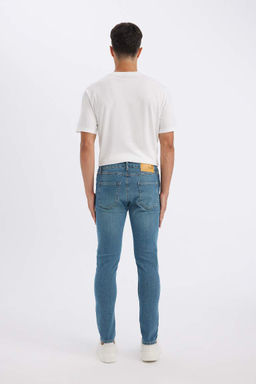 Тонкие и удобные облегающие джинсовые брюки с нормальной талией и узкими штанинами - Defacto фото 9