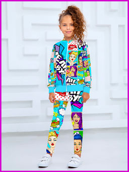 Толстовка "Поп-Арт",морская волна