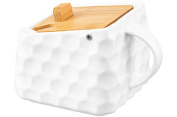 Банка для сыпучих продуктов 750 мл 15*12*10,5 см Соты + ложка + откидная бамбук.крышка - Elan gallery фото 6