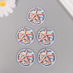 Цена за 10 шт. Декор для творчества дерево «Морская звезда», 4×4×0.3 см