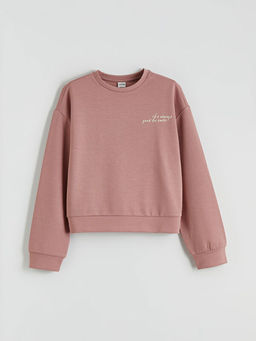 Bisiklet Yaka K?z ?ocuk Soft Touch Sweatshirt ve E?ofman Alt?