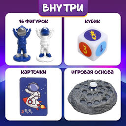 Настольная игра ходилка - бродилка для детей Гонки в космосе, 2 игрока, 3+ - Лас играс kids фото 2