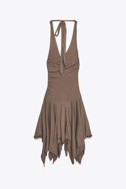 ASYMMETRIC HALTER DRESS - Zara фото 5