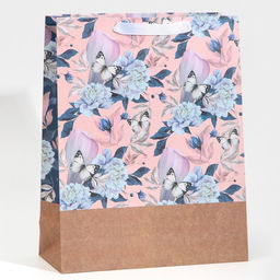 Пакет крафтовый горизонтальный Живи мечтой, L 31 40 11,5 см