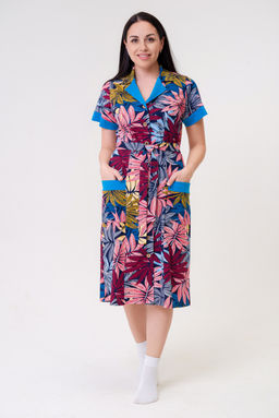 Халат женский из кулирки Елизавета бирюза - Амадэль фото 8