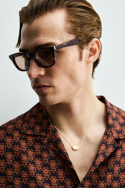 CAMISA FLUIDA ESTAMPADO GEOM?TRICO / NEGRO/NARANJA - Zara фото 5