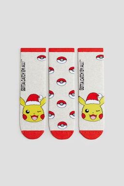 Pack de 3 calcetines en tejido rizado