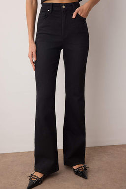 Siyah Normal Bel Comfort Flare Jeans TWOAW26JE00049