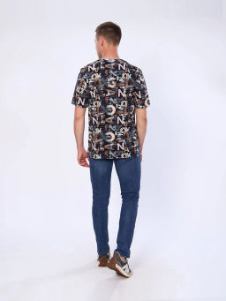 Футболка мужская, цвет зеленый коричневый