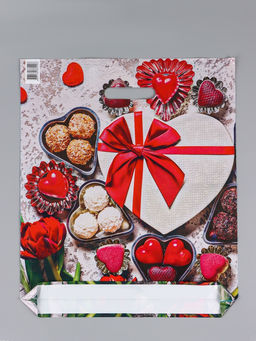 Цена за 50 шт. Пакет Сладкое сердце, полиэтиленовый с вырубной ручкой, 38?45 + 3 см, 50 мкм