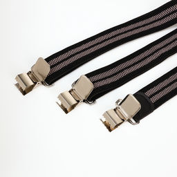 Подтяжки взрослые «Великан» для полных, ширина 3.8 см, чёрный/серый