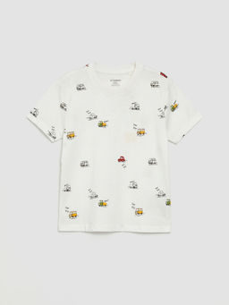 Bisiklet Yaka Bask?l? Erkek ?ocuk Ti??rt