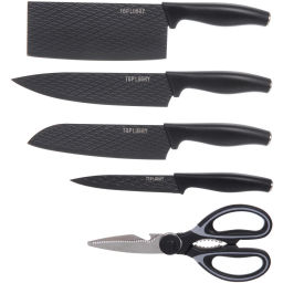 Набор ножей "SHEF" 6предметов (4ножа+ножницы+подставка)