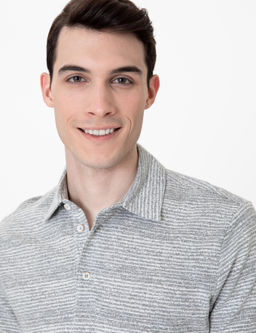 Gri Melanj Slim Fit Bask_l_ Polo Yaka Ti__rt