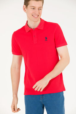 U. S. Polo Assn Мужская красная базовая футболка с воротником-поло - U.s. polo assn фото 4