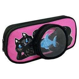 Пенал школьный, арт.53795/ 25 АКВАРИУМ (без наполнения, 20x9.5x5.5 см, полиэстер, молния, шелкографи