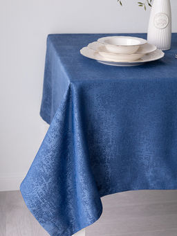 Скатерть жаккардовая 140x200 синий полиэстер