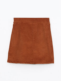 Beli Lastikli Basic Kadife K?z ?ocuk Etek