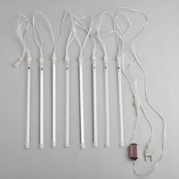 Гирлянда «Сосульки» 2.5×0.3 м, IP65, прозрачная нить, 192 LED, свечение мульти с эффектом стекания, 12 В