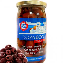Оливки Гречес супергиг Каламатб/кост RomeoS Delights 330г