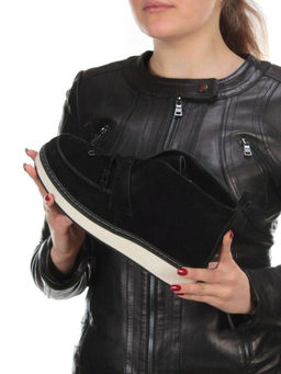 01-5172-2 BLACK Ботинки женские демисезонные (натуральная замша, байка) - Фабричный китай фото 2