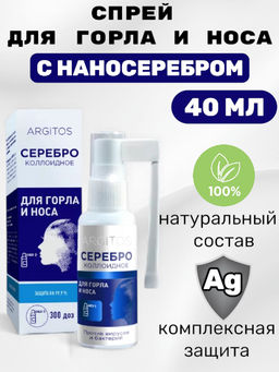 Спрей для горла и носа с серебром ARGITOS