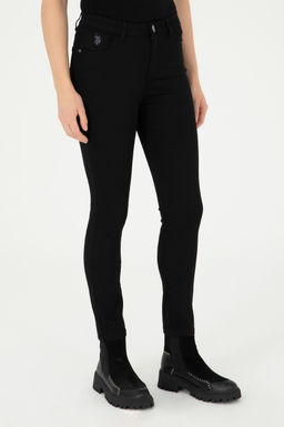 Брюки женские U.S. Polo Assn черные хлопок с эластаном  фото 2