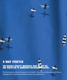 ATLANTIC KMB-224 Шорты мужские пляжные 4Way Stretch Surf голубой  фото 4