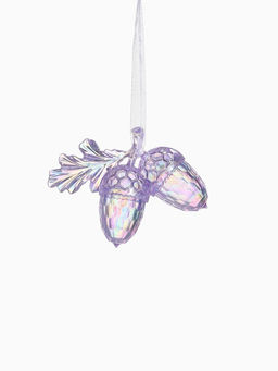 Цена за 2 шт. Ёлочная игрушка Зимнее волшебство. Жёлуди, 79 см, розовый перелив  фото 10