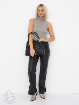 Сумка женская кожаная 2424Y black Polina&Eiterou