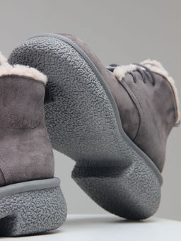 Ботинки 308.агата gr. серый замок замша/Мех