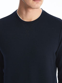 Bisiklet Yaka Uzun Kollu Erkek Sweatshirt