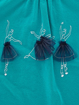 Комплект для девочки с шортами UD 3419/3420 изумрудный - Mini maxi фото 6