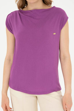 Женская фиолетовая футболка с круглым вырезом Неожиданная скидка в корзине - U.s. polo assn фото 6