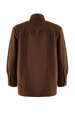 Kahverengi Kravatl? Genis Kesim Gomlek TWOAW26GO00142