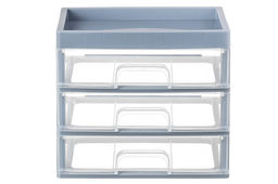 Органайзер для мелочей 3 ящика 25,8*17,8*22,5 см серо-синий/прозрачный (модель 340349) - Elan gallery фото 5