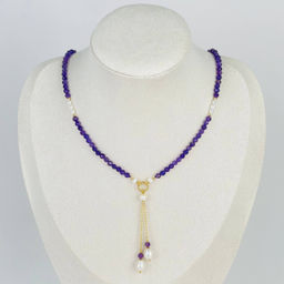 Колье из Аметиста и Жемчуга 42 см +