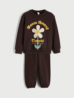 Bisiklet Yaka K?z ?ocuk Sweatshirt ve E?ofman Alt?