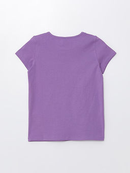 Bisiklet Yaka Bask?l? K?sa Kollu K?z ?ocuk Ti??rt - Waikiki фото 2