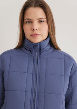 Dik Yaka Indigo Sisme Mont - Mavi фото 6