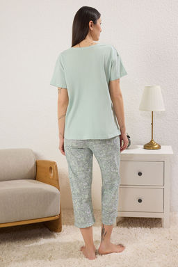 Trendyolmilla Sar? Cicekli Kapri Orme Pijama Tak?m? THMSS24PT00210 фото 17