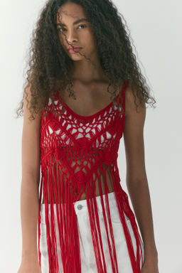 Top en punto calado con flecos - H&m фото 4